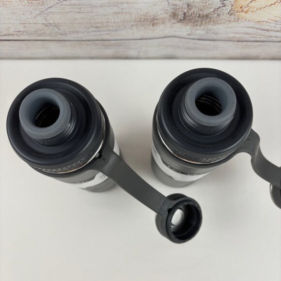 (2) EcoVessel The Boulder 20oz Bottles Insulated Stainless Steel & Strainer Gray - Picture 8 of 10